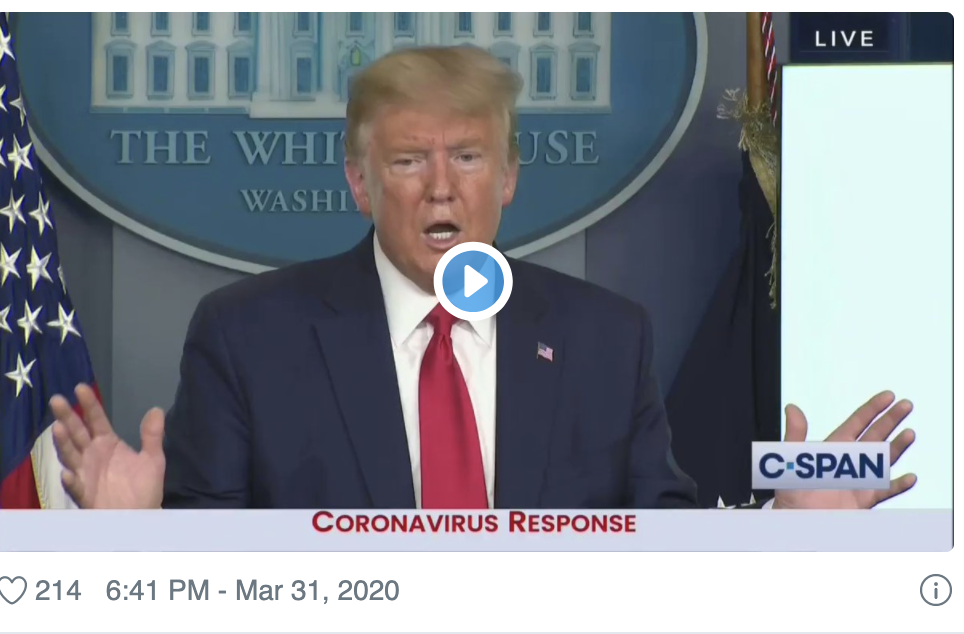 President Trump Calls Coronavirus Pandemic "Incredibly Interesting", Says "People Can't Get Enough of It" 1